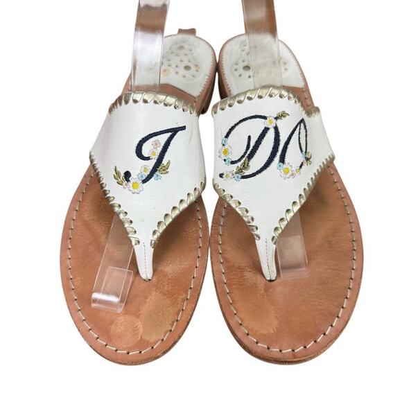 Jack Rogers Womens Embroidered I Do Wedding Beach Reception Honeymoon Sandals 10 - Picture 6 of 16